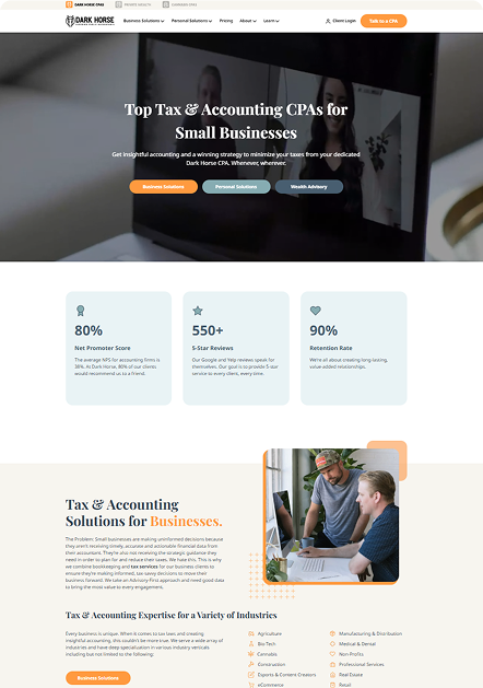 Dark Horse CPAs website mockup