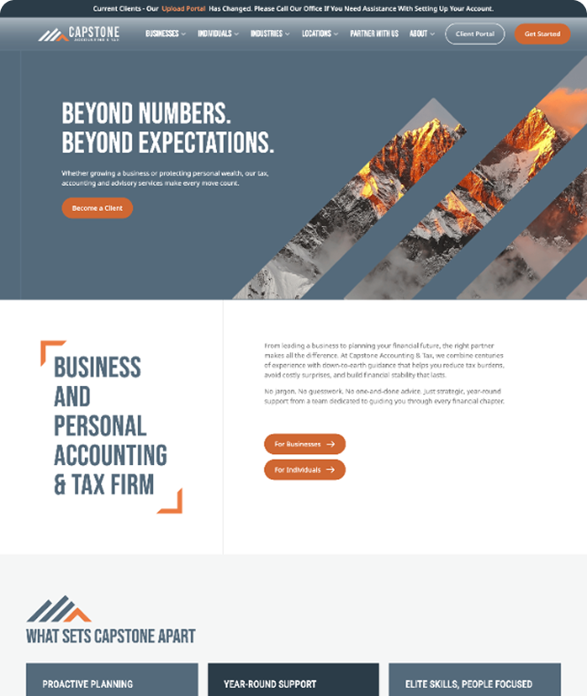 Dark Horse CPAs website mockup