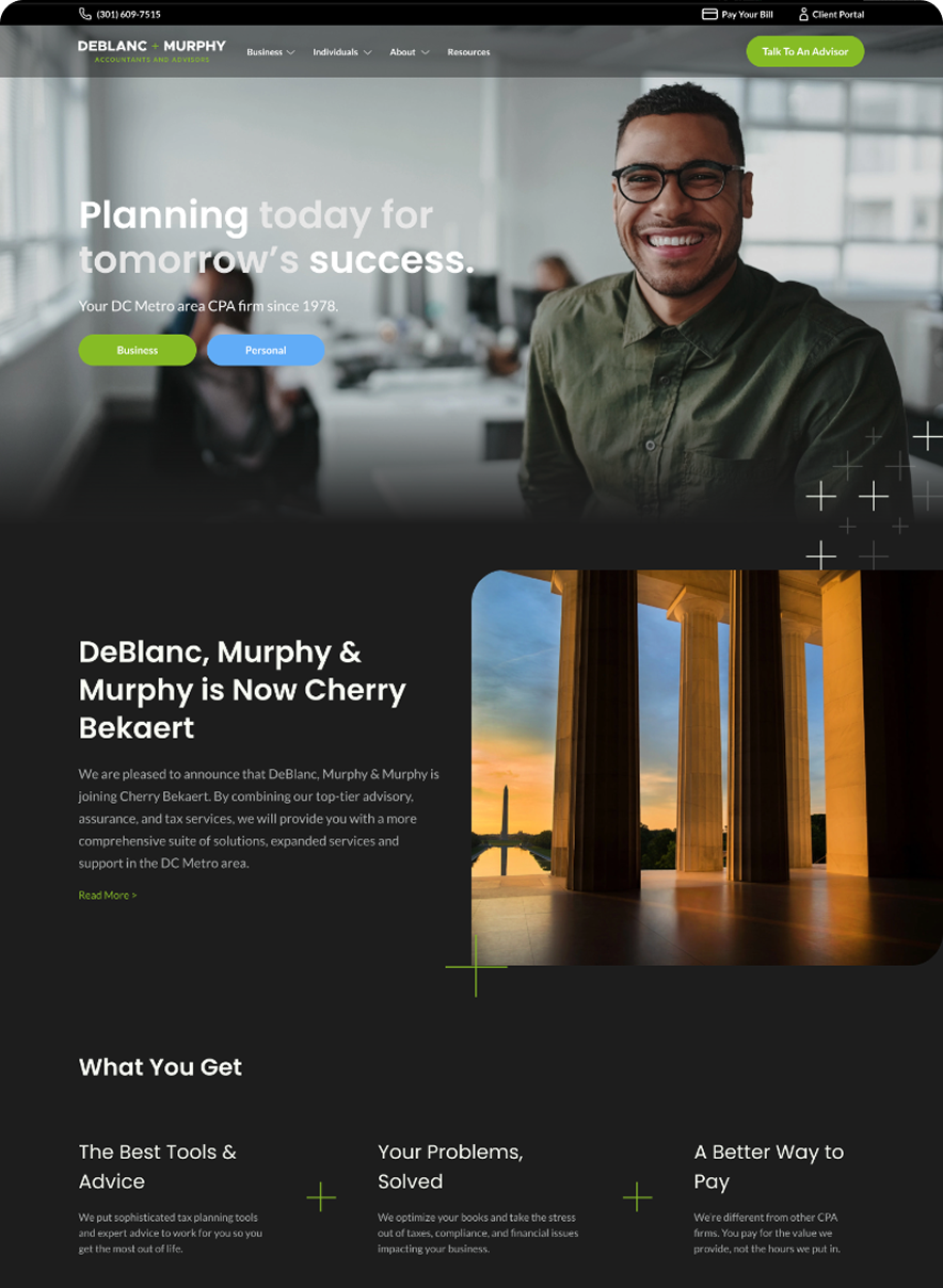 Dark Horse CPAs website mockup