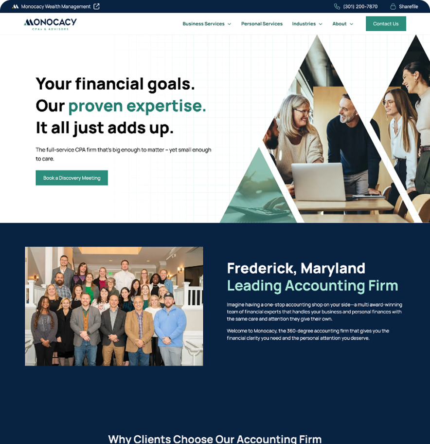 Dark Horse CPAs website mockup